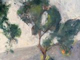 an image of a painting of a tree in a field