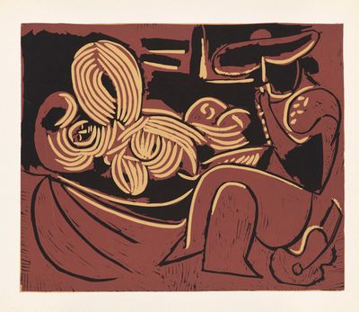une image représentant un dessin d'une femme et d'un homme portant un chapeau