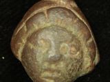 a close up of a snail ' s shell on a black surface