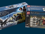 two legos that are in a box on a blue background