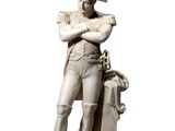 statue of a man with a helmet on his head and arms crossed