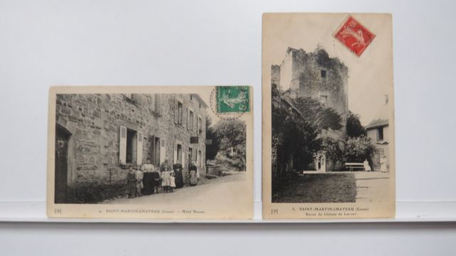 St-Martin-Château Lot de 2cpa, dont l’Hôtel Nicoux (carte rare). ...