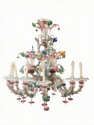 un lustre orné d'un bouquet de fleurs