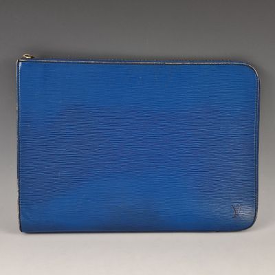 louis vuitton blue epi leather zipped wallet