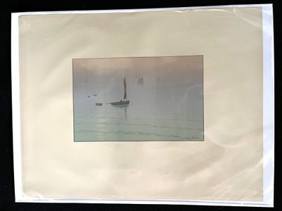 a picture of a picture of a sailboat in the water
