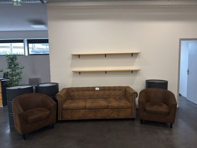 two couches and a chair in a room