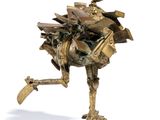 statue of an ostrich made of metal with a bird on it ' s back