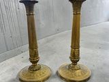 paire de chandeliers anciens en laiton