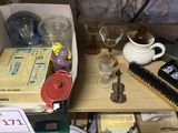 a table with a lot of items on it