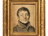 portrait d'un jeune homme en uniforme militaire, dans un cadre doré
