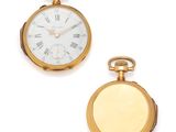 two gold pocket watches with roman numerals and roman numerals