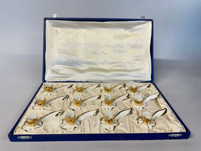 a blue case with a bunch of flowers inside of it