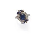 a sapphire and diamond cluster ring