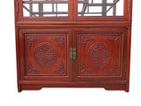 an image of a wooden cabinet with two doors and a glass door