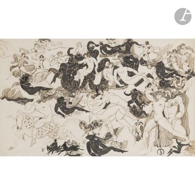 l'image d'un dessin représentant un groupe de personnes en cercle