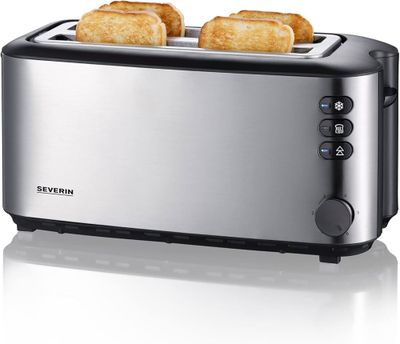 un gros plan d'un grille-pain contenant deux tranches de pain