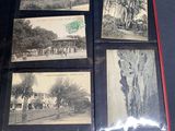 several old black and white photos of a train on a train track