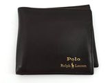 un portefeuille en cuir noir orné d'un logo doré