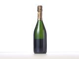 a close up of a bottle of champagne on a table