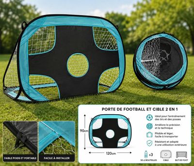 le but de football pliable avec filet et sac de rangement pour le filet