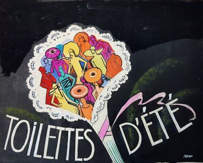 a sign that says toilettes d ' ette on the side of a building