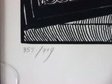 a black and white drawing of a picture on the wall
