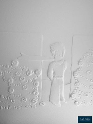 un dessin représentant un homme et une femme sur le mur
