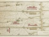 an old map of the battle of waterloo in the middle of the english civil war