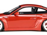 porsche 911 carros red with white rims on white background
