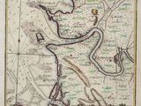 an old map of a river with a river running through it