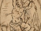 an image of a drawing of a man holding a sword in his hand