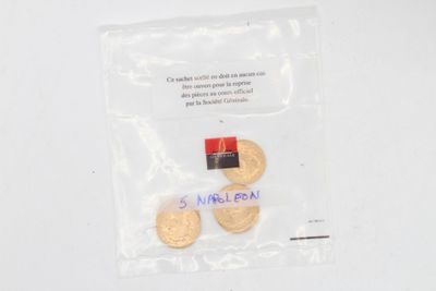 5 pièces 20f or (scellé Société Générale) * LES BIJOUX, OBJE…