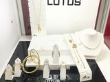 a display case with a lot of jewelry on it