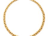 a yellow gold necklace with a chain link