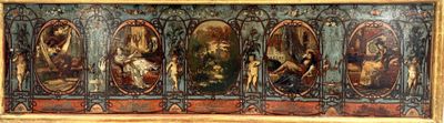 an image of a painting of a group of people on a wall