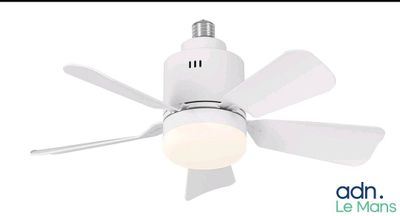 a close up of a ceiling fan with a light on it
