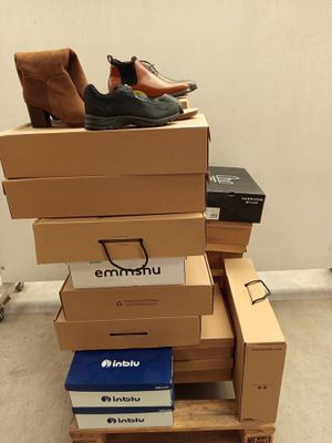 Lot de 25 paires de chaussures en boîtes pour homme et femme…