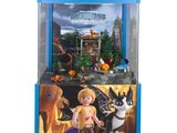 un Playmobil représentant une femme et un chien
