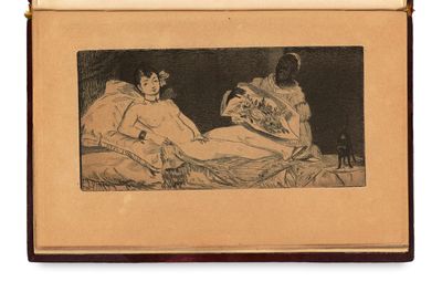 drawing of two women sitting on a bed in a room