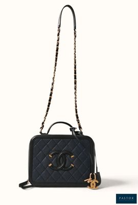 Mini-sac Chanel noir matelassé avec bandoulière en chaîne