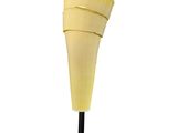 an image of a yellow plastic cone on a black stick