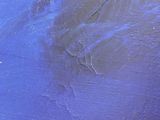 a painting of a person riding a skateboard on a blue surface
