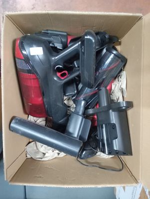 a box full of blow dryers and other items in it