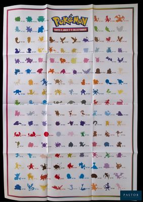 un gros plan d'une affiche Pokémon sur fond noir