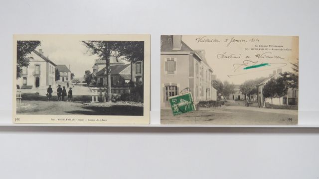Vieilleville : Lot de 2cpa : Avenue de la Gare (HM 509), TBE + Av...