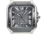 Montre pour homme Cartier Santos de Cartier, avec cadran noir et chiffres romains