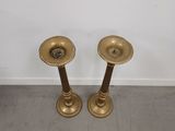 pair of antique brass candlesticks