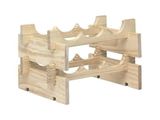 a wooden wine rack that is made out of wood