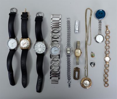 many different types of watches and bracelets laid out on a table
