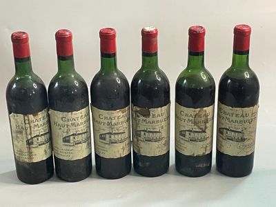 6 bouteilles Château HAUT MARBUZET 1973 Saint Estèphe 1 déb …